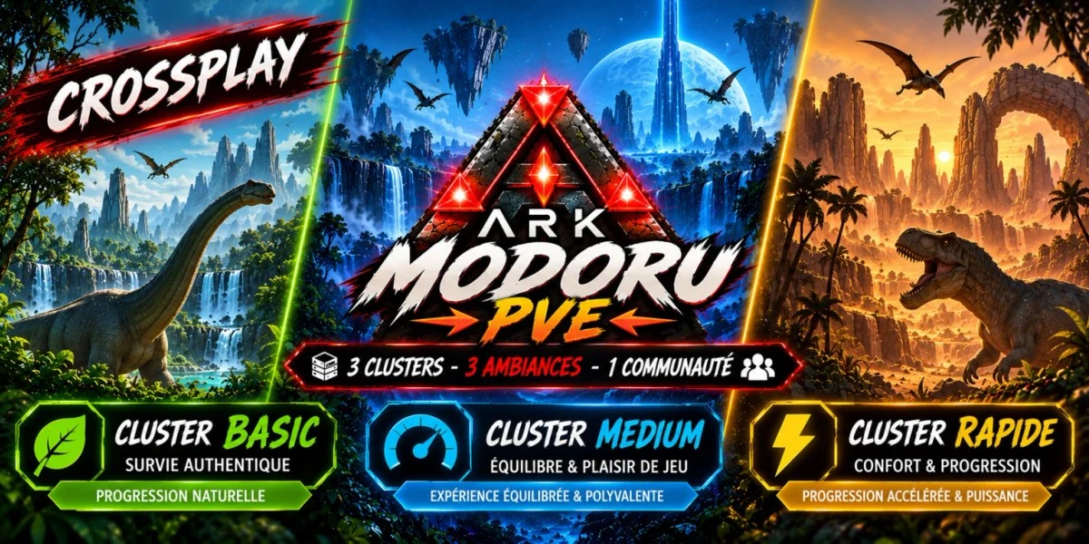 Bannière de ARK MODORU FR | 3 CLUSTERS